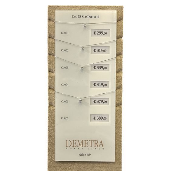 Collana Demetra Donna ESSENTIAL in Oro bianco Diamante 0.03 Ct 032.Q.003.W.A2 - 032.Q.003.W.A2